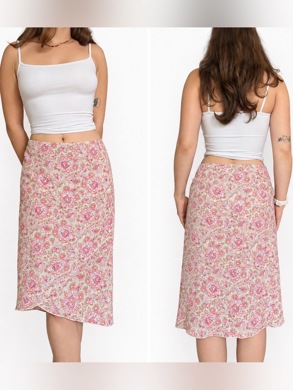 Vintage Jacob Floral Pink Midi Skirt